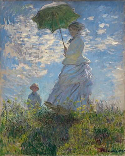 Woman with a Parasol – Madame Monet and Her Son