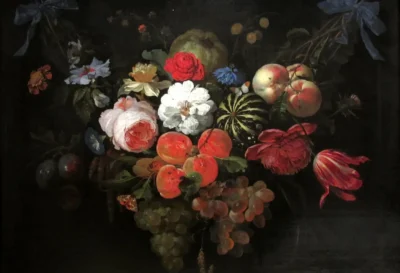 abraham mignon garland of fruit and flowers