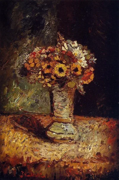 adolphe joseph thomas monticelli flowers in a vase