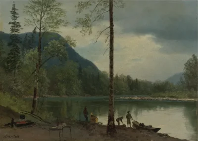 albert bierstadt campers with canoes
