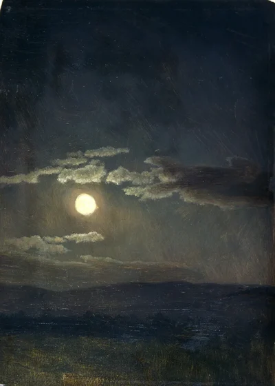 albert bierstadt cloud study, moonlight