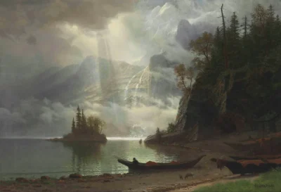 albert bierstadt island in the lake