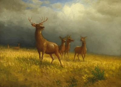 albert bierstadt three deer and a stag 1885