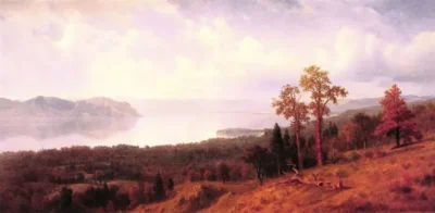 albert bierstadt view of the hudson looking across the tappan zee towards hook mountain 1866