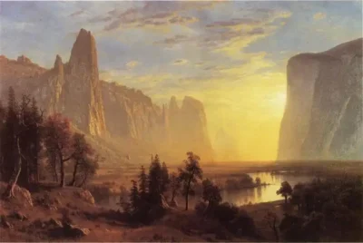 albert bierstadt yosemite valley, yellowstone park 1868