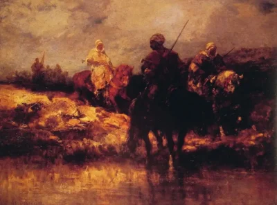 adolf schreyer arabs on horseback