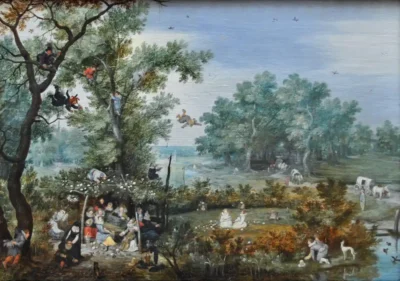 adriaen pietersz van de venne a merry company in an arbor