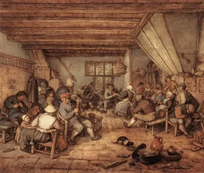 adriaen van ostade feasting peasants in a tavern