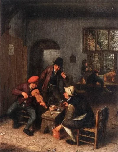 adriaen van ostade interior of a tavern with violin player
