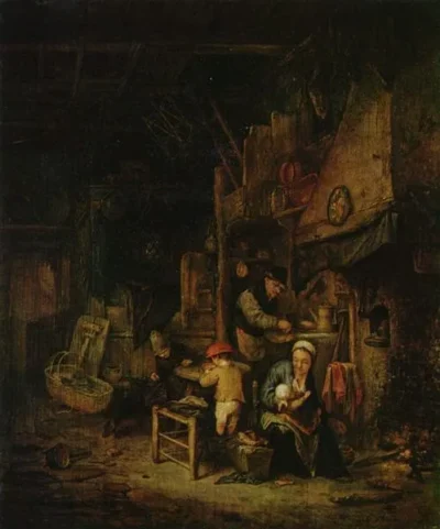 adriaen van ostade interior with a peasant family
