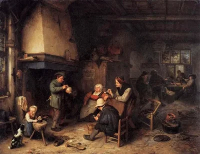 adriaen van ostade peasants in an interior