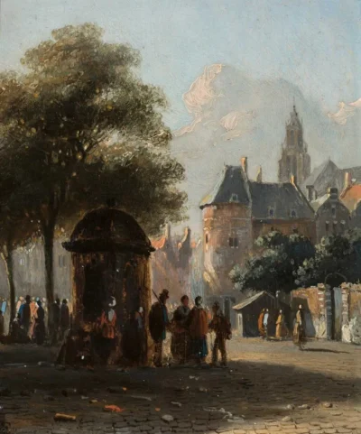 adrianus eversen figures on a townsquare