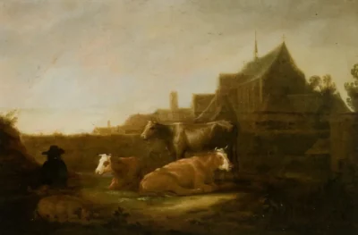 Aelbert Cuyp_A Herdsman and Town with Duitsche Huis and Mariakerk Utrecht Beyond