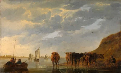 Aelbert Cuyp_Herdsman with Five Cows by a River