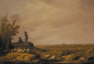 Aelbert Cuyp_Panoramic Landscape with Shepherds, Sheep and a Town in the Distance