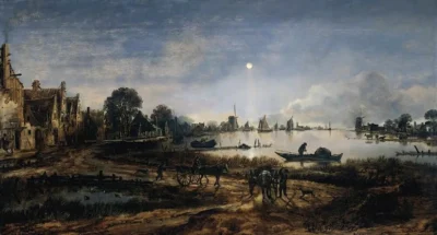 Aert van der Neer_River View by Moonlight
