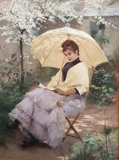 albert edelfelt woman and parasol