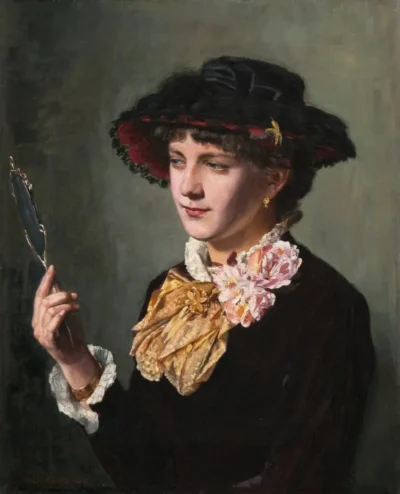 albert edelfelt woman with a mirror