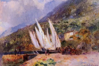 albert lebourg boats docked at saint gingolph