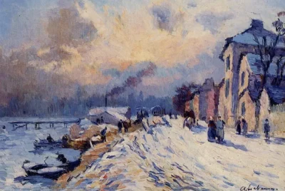 albert lebourg near rouen snowy weather