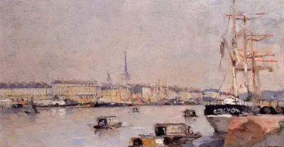 albert lebourg the port of rouen with cathedral