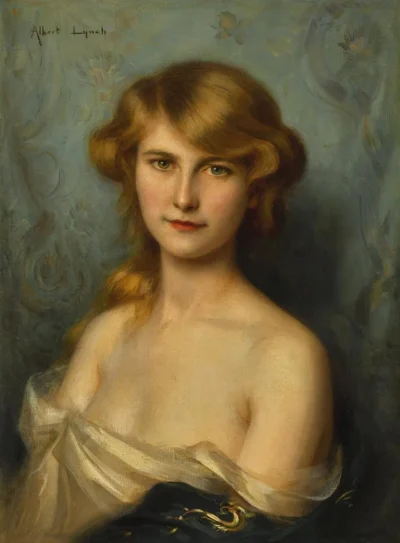 albert lynch a beautiful lady with red hair