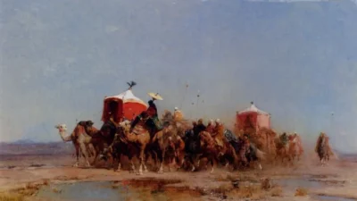 alberto pasini caravan in the desert 2