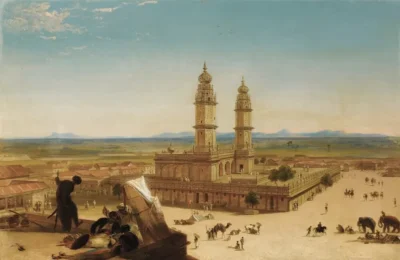 alberto pasini oriental landscape with mosque