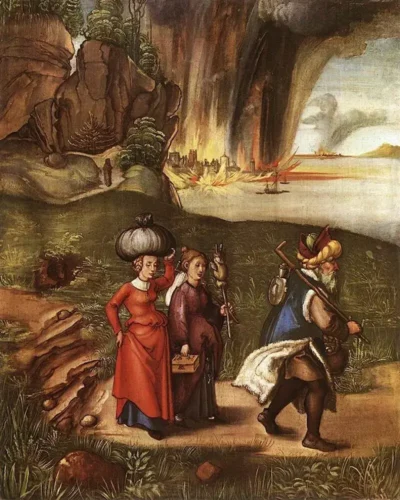 albrecht durer lot fleeing with his daughters from sodom