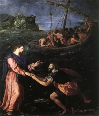 alessandro allori st peter walking on the water